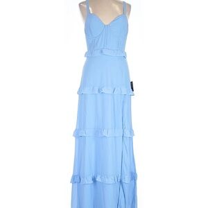 NWT Lulu's large Blue Dress with ruffle flaws
